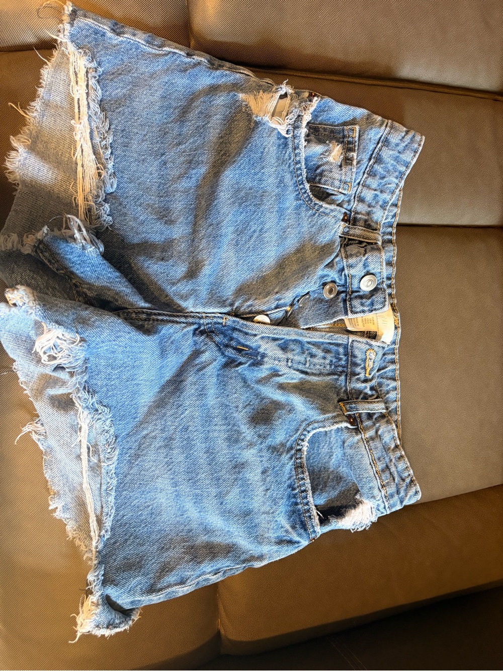 H&M Distressed High-Waisted Denim Cutoff Shorts - Size 6 / US 6